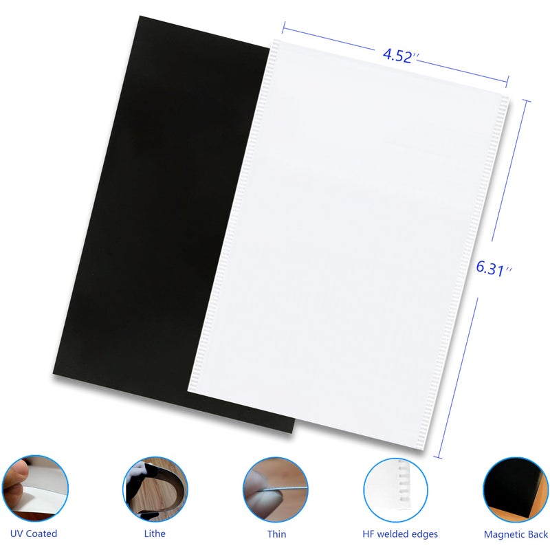 Mositear 10 Pack 4"x6" Premium Super Slim Magnetic Picture Pockets Frames Holds 4 x 6 inches Photo for Refrigerator Frameless Design - Image 2